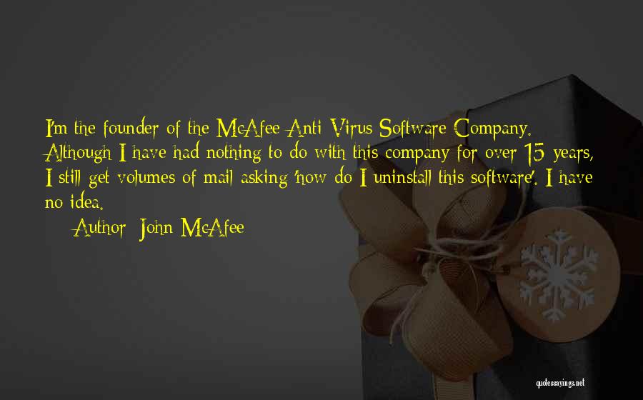 John McAfee Quotes: I'm The Founder Of The Mcafee Anti-virus Software Company. Although I Have Had Nothing To Do With This Company For