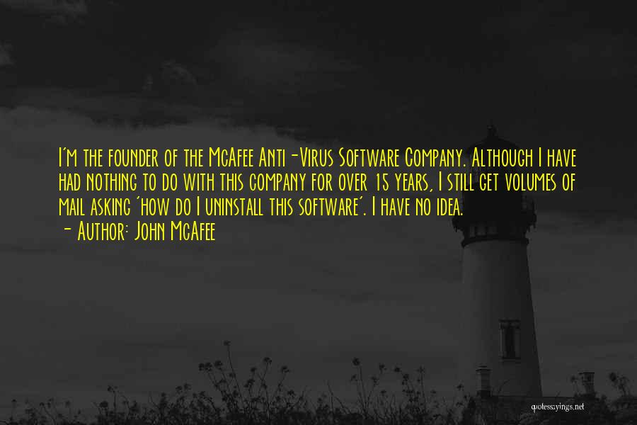 John McAfee Quotes: I'm The Founder Of The Mcafee Anti-virus Software Company. Although I Have Had Nothing To Do With This Company For