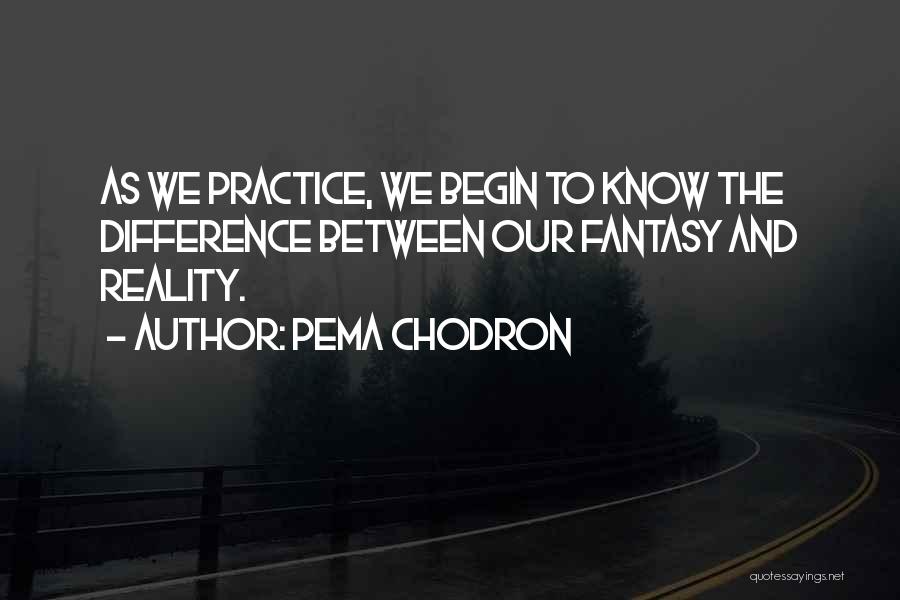 Pema Chodron Quotes: As We Practice, We Begin To Know The Difference Between Our Fantasy And Reality.