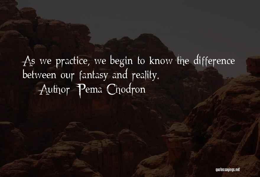 Pema Chodron Quotes: As We Practice, We Begin To Know The Difference Between Our Fantasy And Reality.