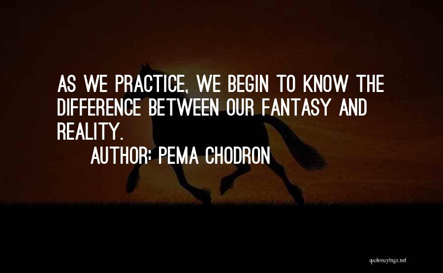 Pema Chodron Quotes: As We Practice, We Begin To Know The Difference Between Our Fantasy And Reality.