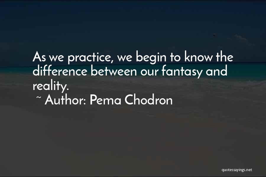 Pema Chodron Quotes: As We Practice, We Begin To Know The Difference Between Our Fantasy And Reality.