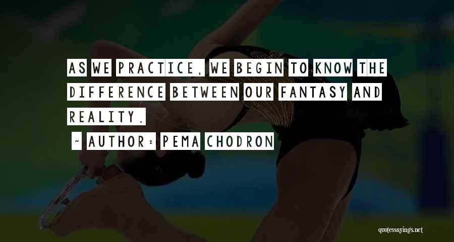 Pema Chodron Quotes: As We Practice, We Begin To Know The Difference Between Our Fantasy And Reality.