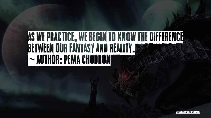 Pema Chodron Quotes: As We Practice, We Begin To Know The Difference Between Our Fantasy And Reality.