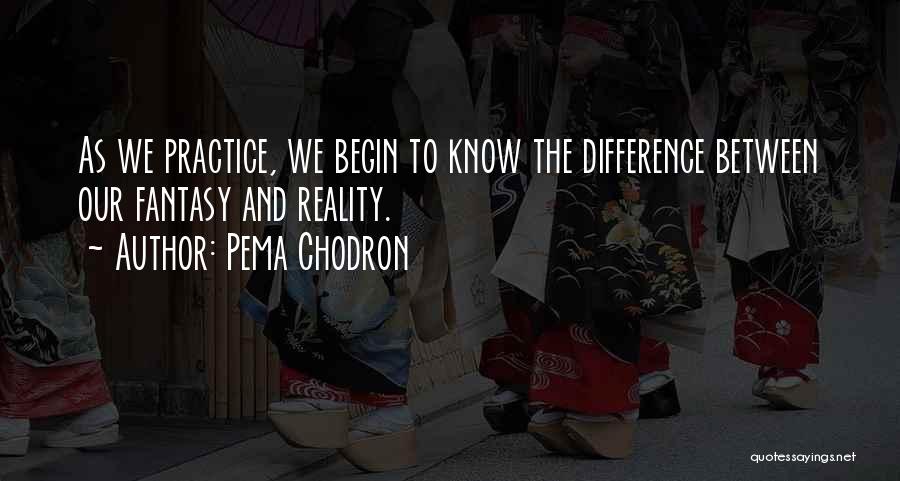 Pema Chodron Quotes: As We Practice, We Begin To Know The Difference Between Our Fantasy And Reality.