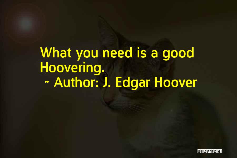 J. Edgar Hoover Quotes: What You Need Is A Good Hoovering.