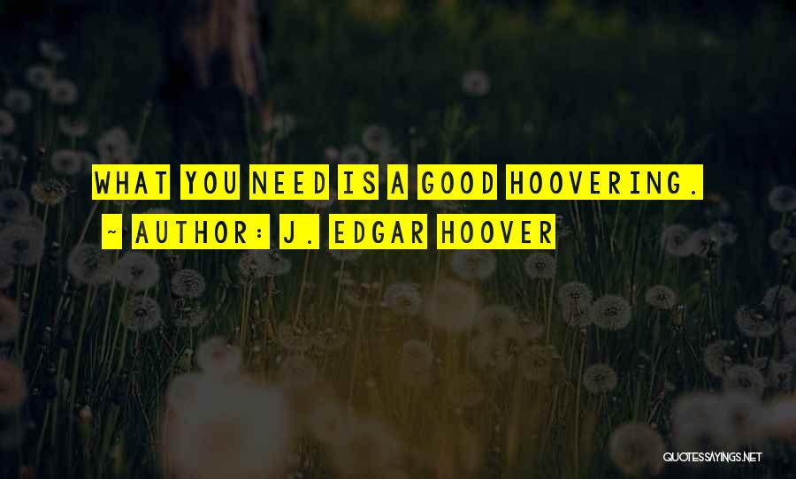 J. Edgar Hoover Quotes: What You Need Is A Good Hoovering.