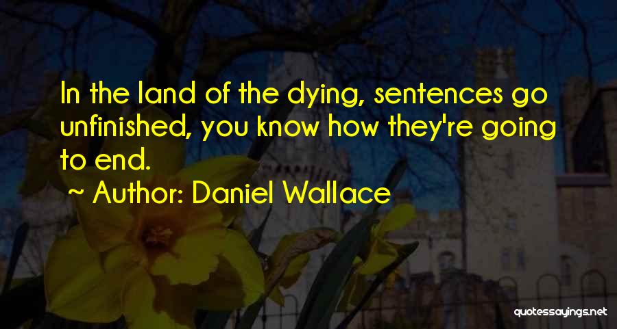 Daniel Wallace Quotes: In The Land Of The Dying, Sentences Go Unfinished, You Know How They're Going To End.