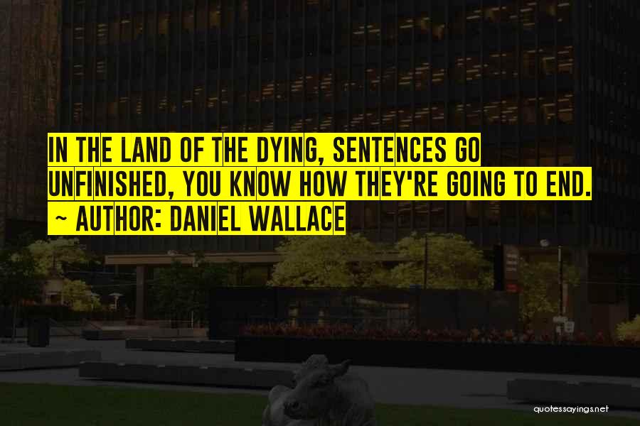 Daniel Wallace Quotes: In The Land Of The Dying, Sentences Go Unfinished, You Know How They're Going To End.