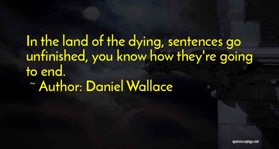Daniel Wallace Quotes: In The Land Of The Dying, Sentences Go Unfinished, You Know How They're Going To End.