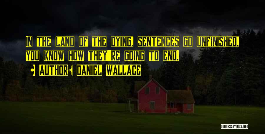 Daniel Wallace Quotes: In The Land Of The Dying, Sentences Go Unfinished, You Know How They're Going To End.