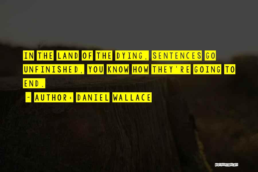 Daniel Wallace Quotes: In The Land Of The Dying, Sentences Go Unfinished, You Know How They're Going To End.