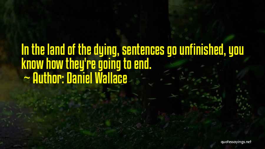 Daniel Wallace Quotes: In The Land Of The Dying, Sentences Go Unfinished, You Know How They're Going To End.