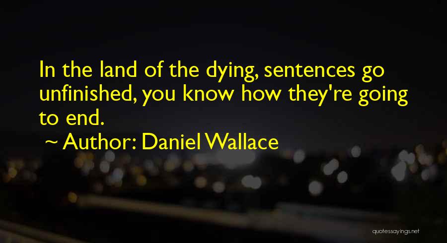 Daniel Wallace Quotes: In The Land Of The Dying, Sentences Go Unfinished, You Know How They're Going To End.