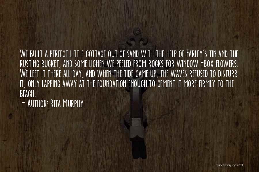 Rita Murphy Quotes: We Built A Perfect Little Cottage Out Of Sand With The Help Of Farley's Tin And The Rusting Bucket, And