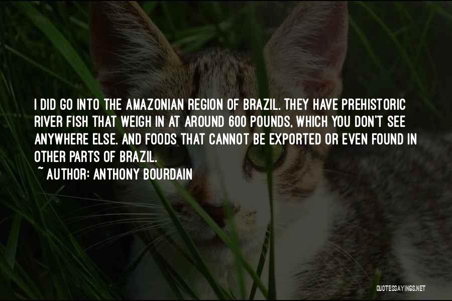 Anthony Bourdain Quotes: I Did Go Into The Amazonian Region Of Brazil. They Have Prehistoric River Fish That Weigh In At Around 600