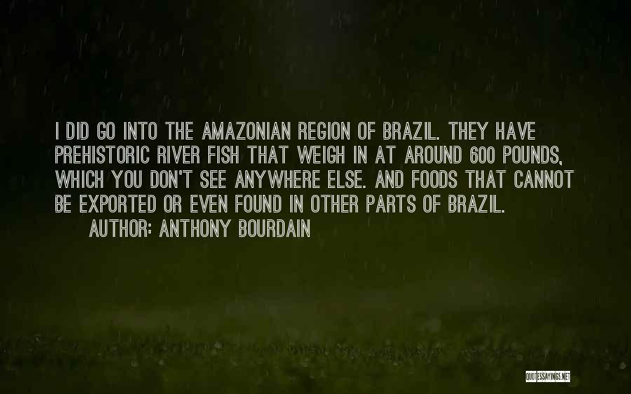 Anthony Bourdain Quotes: I Did Go Into The Amazonian Region Of Brazil. They Have Prehistoric River Fish That Weigh In At Around 600