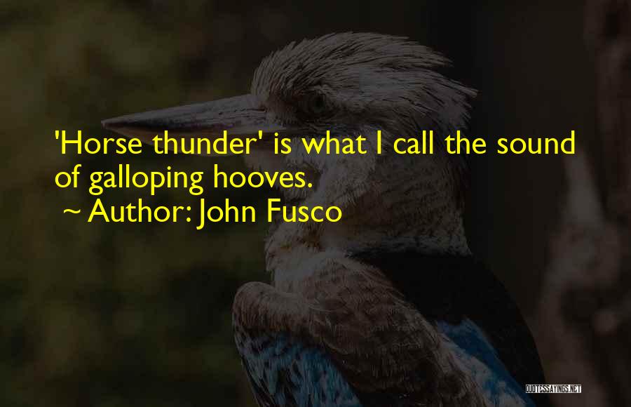 John Fusco Quotes: 'horse Thunder' Is What I Call The Sound Of Galloping Hooves.