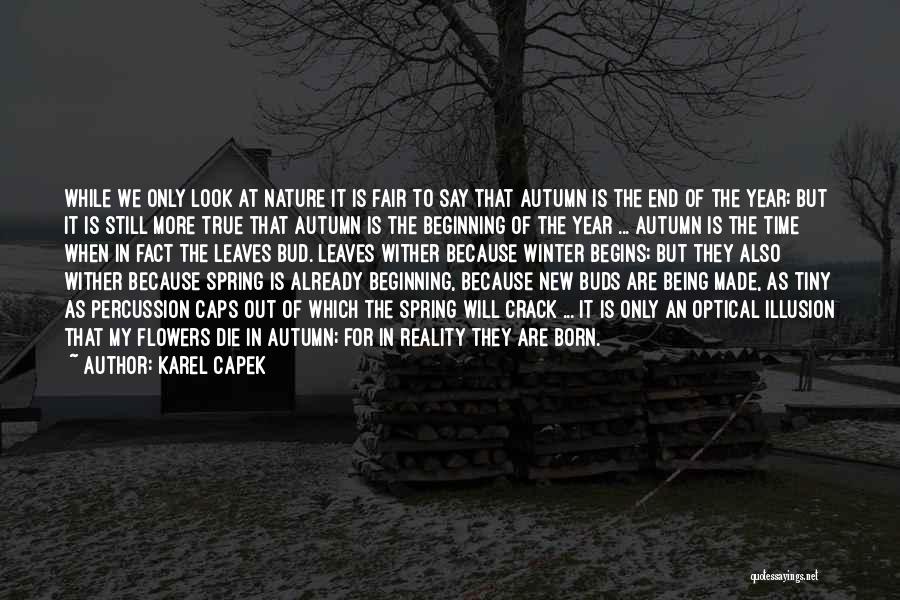 Karel Capek Quotes: While We Only Look At Nature It Is Fair To Say That Autumn Is The End Of The Year; But