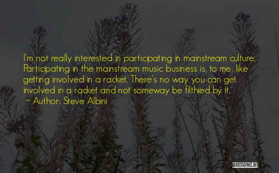 Steve Albini Quotes: I'm Not Really Interested In Participating In Mainstream Culture. Participating In The Mainstream Music Business Is, To Me, Like Getting