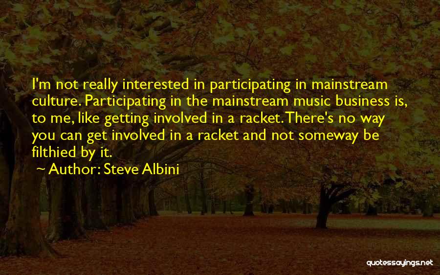 Steve Albini Quotes: I'm Not Really Interested In Participating In Mainstream Culture. Participating In The Mainstream Music Business Is, To Me, Like Getting