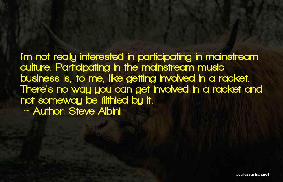 Steve Albini Quotes: I'm Not Really Interested In Participating In Mainstream Culture. Participating In The Mainstream Music Business Is, To Me, Like Getting