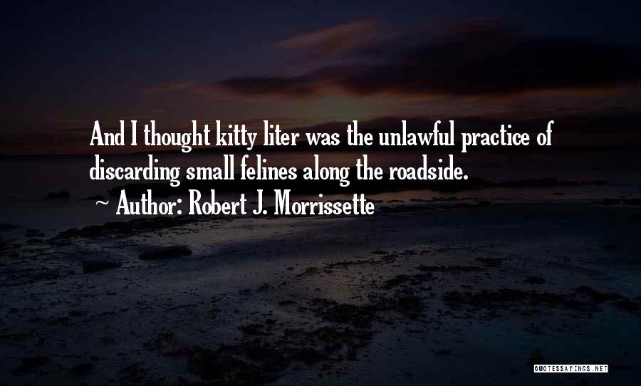 Robert J. Morrissette Quotes: And I Thought Kitty Liter Was The Unlawful Practice Of Discarding Small Felines Along The Roadside.