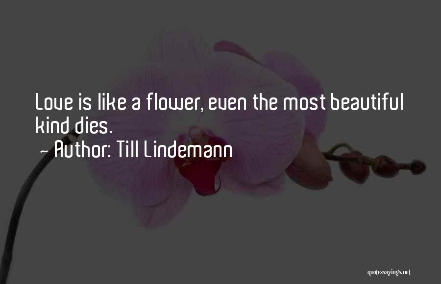 Till Lindemann Quotes: Love Is Like A Flower, Even The Most Beautiful Kind Dies.