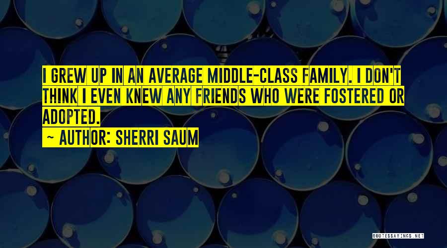 Sherri Saum Quotes: I Grew Up In An Average Middle-class Family. I Don't Think I Even Knew Any Friends Who Were Fostered Or