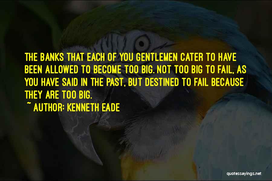 Kenneth Eade Quotes: The Banks That Each Of You Gentlemen Cater To Have Been Allowed To Become Too Big. Not Too Big To