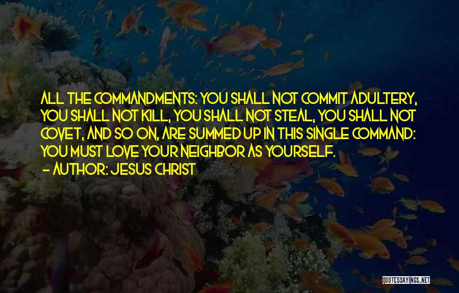 Jesus Christ Quotes: All The Commandments: You Shall Not Commit Adultery, You Shall Not Kill, You Shall Not Steal, You Shall Not Covet,