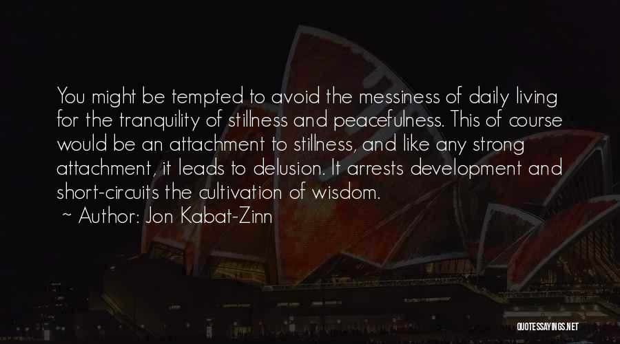 Jon Kabat-Zinn Quotes: You Might Be Tempted To Avoid The Messiness Of Daily Living For The Tranquility Of Stillness And Peacefulness. This Of