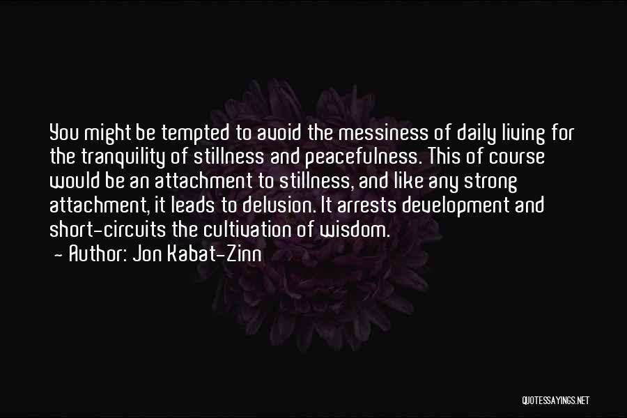 Jon Kabat-Zinn Quotes: You Might Be Tempted To Avoid The Messiness Of Daily Living For The Tranquility Of Stillness And Peacefulness. This Of