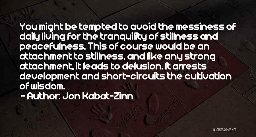 Jon Kabat-Zinn Quotes: You Might Be Tempted To Avoid The Messiness Of Daily Living For The Tranquility Of Stillness And Peacefulness. This Of