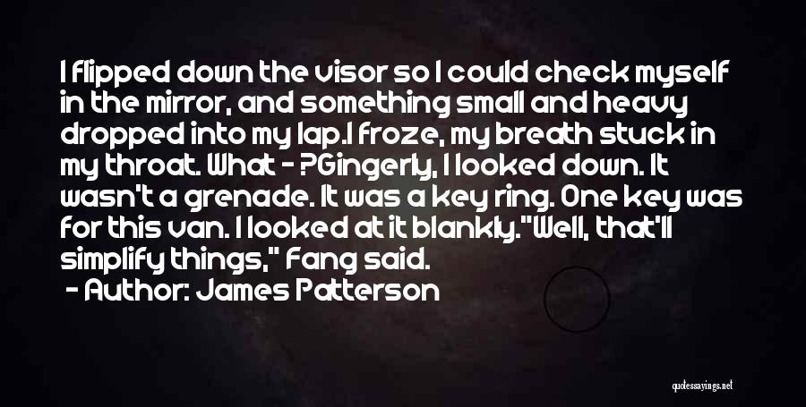 James Patterson Quotes: I Flipped Down The Visor So I Could Check Myself In The Mirror, And Something Small And Heavy Dropped Into