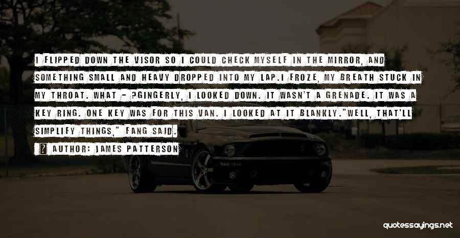 James Patterson Quotes: I Flipped Down The Visor So I Could Check Myself In The Mirror, And Something Small And Heavy Dropped Into