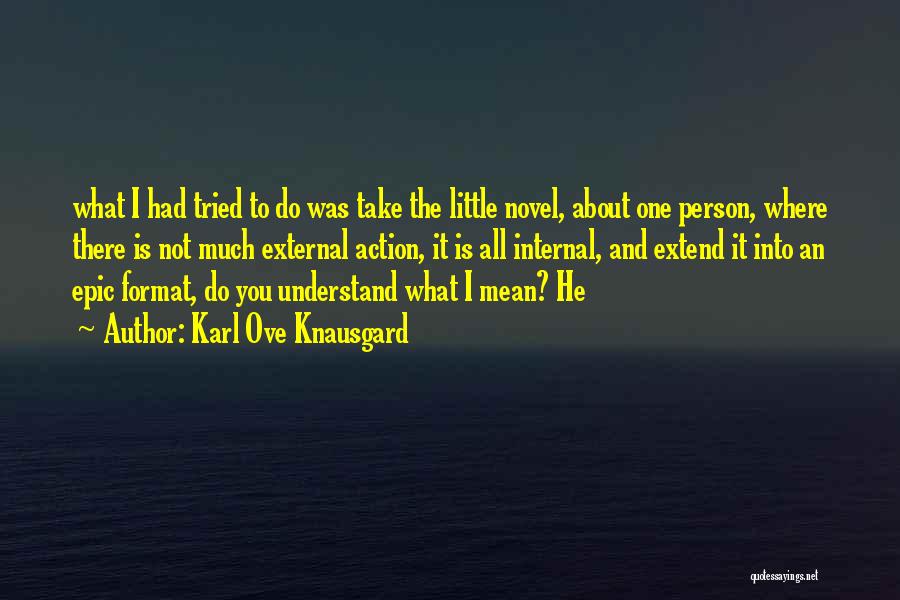 Karl Ove Knausgard Quotes: What I Had Tried To Do Was Take The Little Novel, About One Person, Where There Is Not Much External