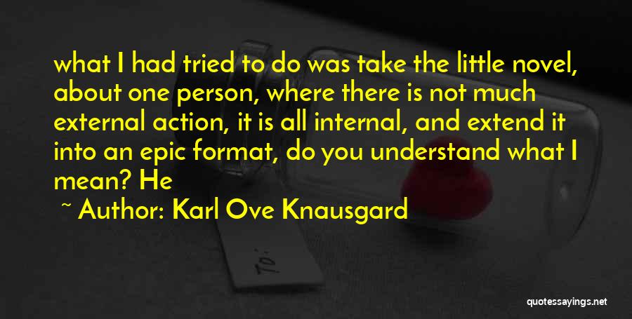 Karl Ove Knausgard Quotes: What I Had Tried To Do Was Take The Little Novel, About One Person, Where There Is Not Much External