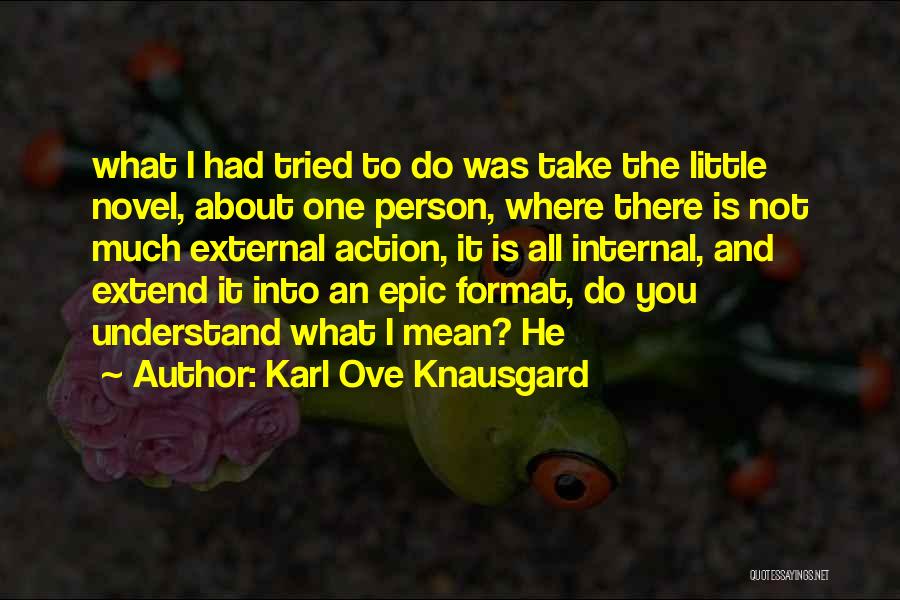 Karl Ove Knausgard Quotes: What I Had Tried To Do Was Take The Little Novel, About One Person, Where There Is Not Much External