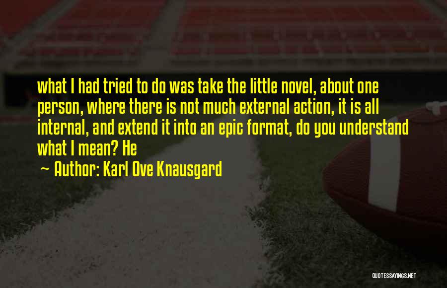 Karl Ove Knausgard Quotes: What I Had Tried To Do Was Take The Little Novel, About One Person, Where There Is Not Much External