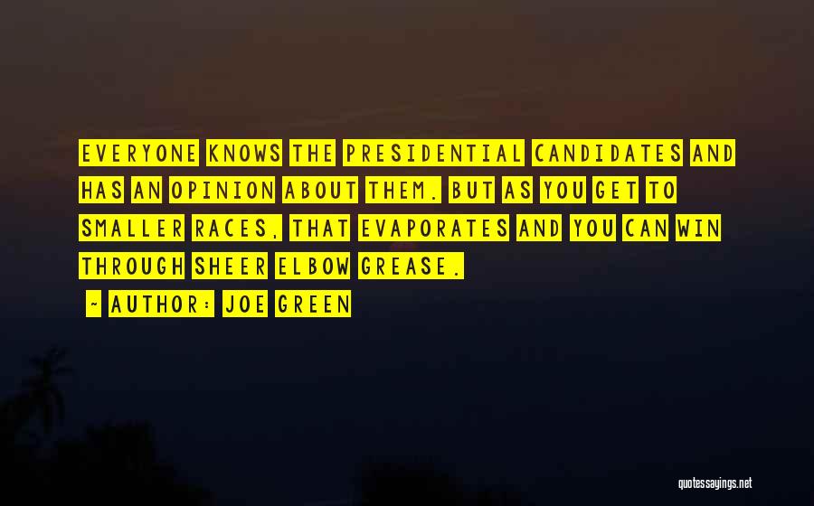 Joe Green Quotes: Everyone Knows The Presidential Candidates And Has An Opinion About Them. But As You Get To Smaller Races, That Evaporates