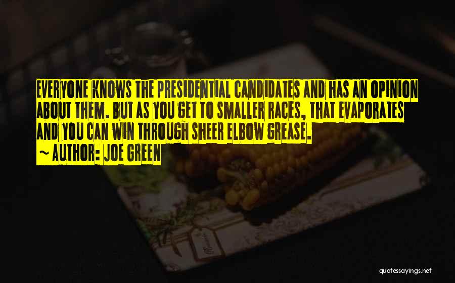 Joe Green Quotes: Everyone Knows The Presidential Candidates And Has An Opinion About Them. But As You Get To Smaller Races, That Evaporates