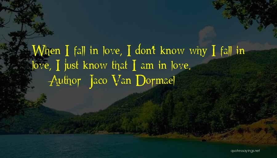 Jaco Van Dormael Quotes: When I Fall In Love, I Don't Know Why I Fall In Love, I Just Know That I Am In