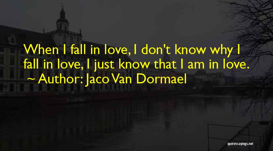 Jaco Van Dormael Quotes: When I Fall In Love, I Don't Know Why I Fall In Love, I Just Know That I Am In