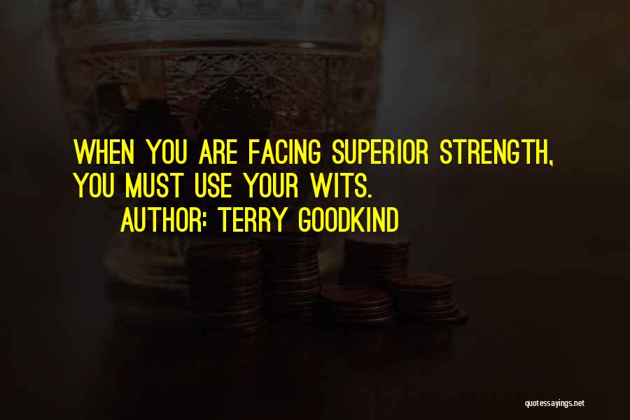 Terry Goodkind Quotes: When You Are Facing Superior Strength, You Must Use Your Wits.