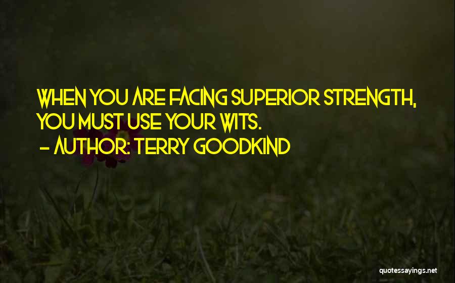 Terry Goodkind Quotes: When You Are Facing Superior Strength, You Must Use Your Wits.