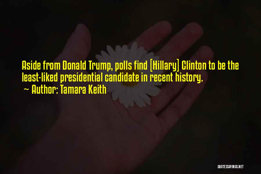 Tamara Keith Quotes: Aside From Donald Trump, Polls Find [hillary] Clinton To Be The Least-liked Presidential Candidate In Recent History.