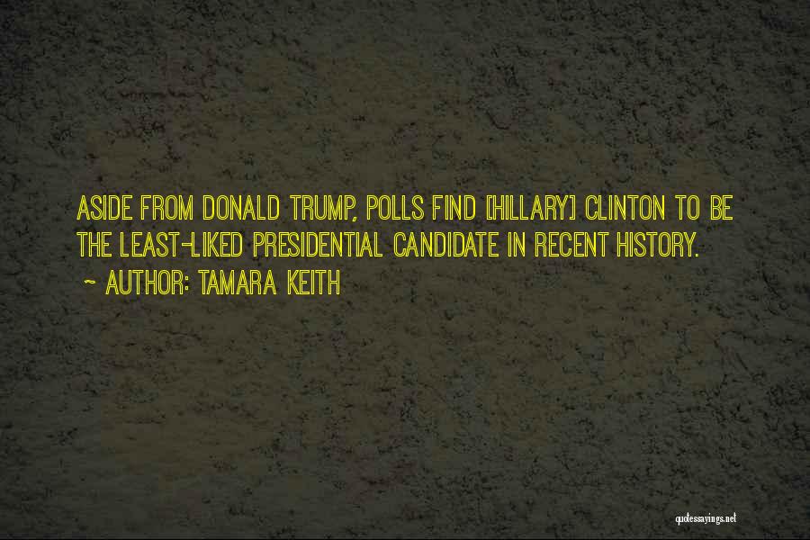 Tamara Keith Quotes: Aside From Donald Trump, Polls Find [hillary] Clinton To Be The Least-liked Presidential Candidate In Recent History.