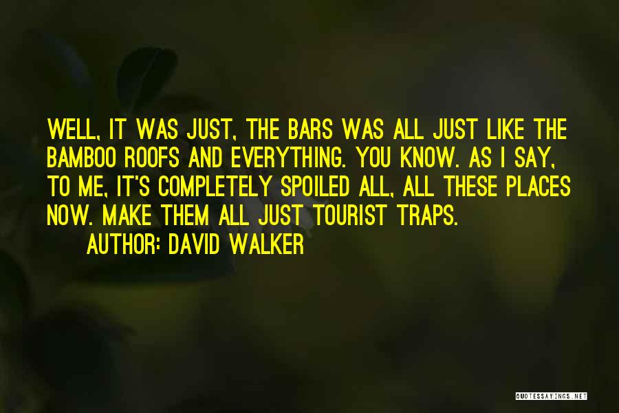 David Walker Quotes: Well, It Was Just, The Bars Was All Just Like The Bamboo Roofs And Everything. You Know. As I Say,