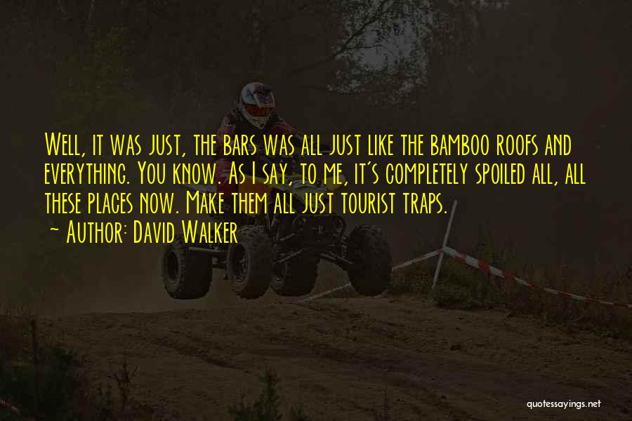 David Walker Quotes: Well, It Was Just, The Bars Was All Just Like The Bamboo Roofs And Everything. You Know. As I Say,